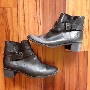 Dex Flex Black Buckle Shoes Heels Boots - Size 10